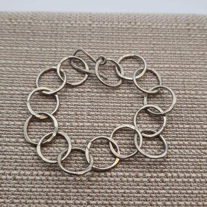 7 Inch Sterling Silver Rustic Cool Rough Chain Bracelet A1747